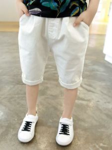 Quần Short Cotton Trắng Cho Bé Trai Mùa Hè Thời Trang Trẻ Em Phong Cách Hàn Quốc Quần Năm Mảnh Quần Ngắn Thời Trang Mỏng