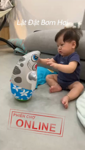 Lật Đật Bơm Hơi 33cm Đồ Chơi Bơm Hơi Hình Con Vật (Có Túi Cát)
