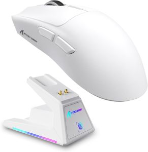 ATTACK SHARK | ATTACK SHARK X1 Wireless Gaming Mouse with RGB Charging Dock PAW3395 PRO Sensor Up to 40K DPI Ultra Light Tri-Mode for WIN/MAC