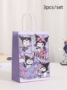 3pcs Sanrio Kuromi melody Birthday Party Gift Bags Favor Bags Goody Bags Sanrio Birthday Party Supplies Decorations