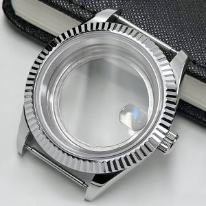 39mm Fluted Bezel NH35 Case For SK DJ Replacemet Part Sapphire Glass Stainless Steel Fit Nh35 Nh36 Movement Watch Case NH35