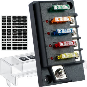 4/6 Way Fuse Block 12V Blade Fuse Box Holder with LED Indicator Waterproof Cover Safe Compact Circuit Fuse Box Dust-Proof Car