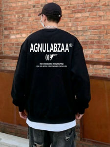 Áo Nỉ Dài Tay Màu Đen Thường Ngày Cho Nam Áo Sơ Mi Cơ Bản Phong Cách Mỹ Dày Dặn Mùa Hè 2025 Áo Thun Cổ Tròn in Họa Tiết