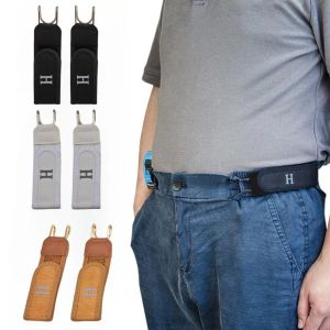 Adjustable Buckleless Belt For Men Hook Elastic Velcro Waist Buckle Waist Belt For Men‘s Gift Casual Belt With Buckle 2/1Pcs