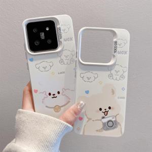 Cute Dog Camera Phone Case for Xiaomi 15 pro 13 Ultra Couple Redmi K60 70 Supreme Version Women Note12 13 Matte Civi4 Cartoon Meizu 21