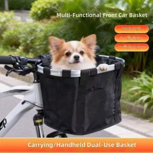 t2 Outdoor Sports Bike Front Basket Quick Release Aluminum Frame Waterproof Foldable Storage Bag z2