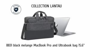 8831 - Rivacase Macbook Pro 16 and Ultrabook Bag 15.6" (Black Melange)