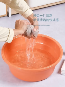 Thickened plastic basin large size suitable for household use baby washbasin student dormitory vegetable washing laundry and foot bath basin round multi-size drop-resistant plastic basin