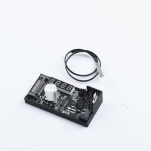 diymore | DC 12V 5A 6-Channel 4-Wire PWM Fan Controller with Manual Temperature Control Digital RPM Display and SATA Power Connector
