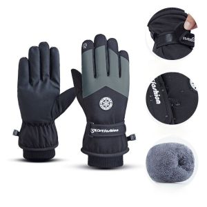 Găng Tay Mùa Đông Găng Tay Đi Xe Máy Nam Nữ Dày Ba Lớp Có Cảm Ứng