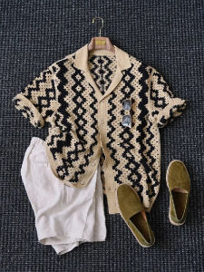 XIBAIYI | Oversized 300 Pounds Cubán Collar Embroidered Knit Short Sleeve T-Shirts