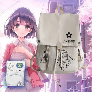 กระเป๋าเป้สะพายหลังผ้าไนลอนลายการ์ตูนสำหรับผู้ชายและผู้หญิง ความจุกลางๆ ปิดด้วยซิป กระเป๋าสะพายไหล่แบบสองข้าง กระเป๋าใส่โน้ตบุ๊กได้ขนาด 16 นิ้ว