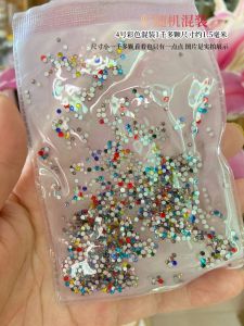 Internet Celebrity Manicure Jewelry Color Mixed Rhinestone Flat-Bottomed Fancy Shape Rhinestone Super Flash New Arrival Clean White Nail round Diamond Ornament