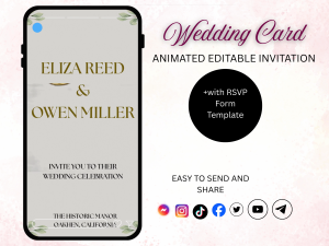 DIY Mobile Wedding Invitation - Editable Canva Template with RSVP Link Included