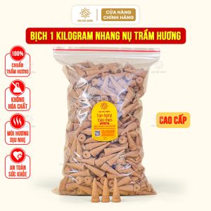 Bịch 1kg nhang nụ trầm hương thơm tự nhiên đốt xông nhà tẩy uế Sơn Mộc Hương đồ thờ cúng phong thủy may mắn tài lộc cho gia chủ