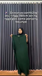 Gamis Daster  Abaya Crinkle Polos Wanita PB 130cm