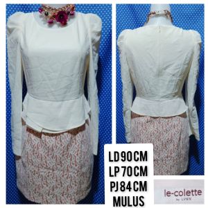 DRESS PEPLUM SEQUIN BRUKAT PUTIH(IE COLETTE) 426