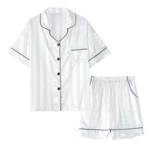 Miiow | Cat Woman Ice Silk Sleepwear Short Sleeve Home Clothes Set Summer Cool Sensation 2025 New Style Casual Loose Fit Polyester Blend