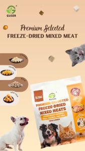 Guser Premium Selected High-Quality Ingredients 100%Real Meat 5x Nutrients Freeze-Dried Mixed Meat 400gram | Dog & Cat | Pet Food