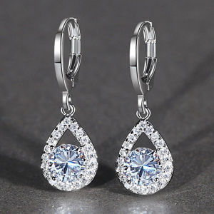 Huitan Waterdrop Shaped Drop Earrings for Women Simple and Elegant Ladys Ear Accessories Daily Wear Fashion Versatile Jewelry