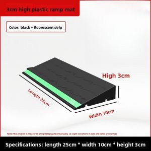 Plastic Threshold Ramp 30x13x6cm Indoor Doorway Slope Mat Glow Strip Anti Slip for Toy Cars Small Wheels