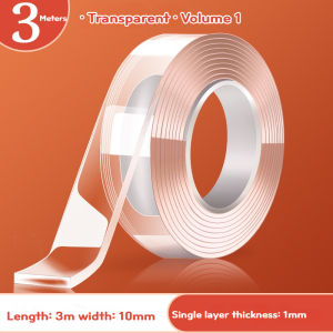 1/3/5M Nano Tape Double Sided Tape Transparent Reusable Waterproof Adhesive Tapes Cleanable Kitchen Bathroom Supplies Tapes