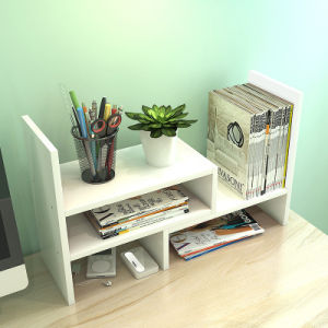Simple Wooden Office Bookshelf Creative Desktop Small Bookcase Combination Storage Rack Desk Organizer Modern Minimalist Design