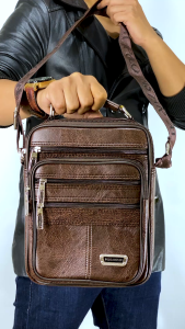 Polo Amstar Tas Selempang Kantor Distro Slingbag Crossbag Pria Pu Leather 8Inch