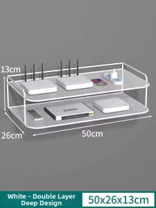 Wall-Mounted No-Drill Placement Rack for Router and Set-top Box