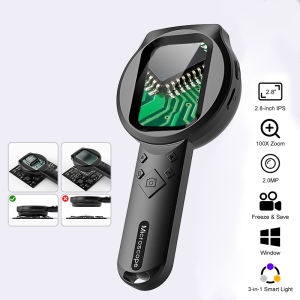 2.8 IPS Portable Digital Magnifier 1080P HD 100X Microscope Handheld Mignifying Glass for Electronics Repair Check Jewelry