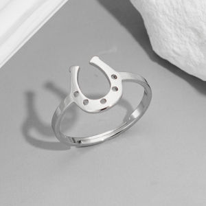 fashion Stainless Steel U Shape Geometric rings for women Simple Horse Shoe adjustable open rings Jewelry gifts 2024 Fashion Sta