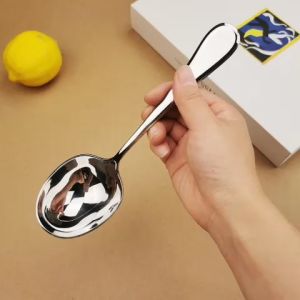 Thìa soup sâu lòng inox 304 cao cấp Hàn Quốc 18/10 muỗng cháo tổ yến bóng sáng sang trọng cho nhà hàng khách sạn