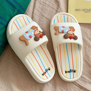 New Year Red Atmosphere Cute Little Dog Slippers Summer Womens EVA Anti-slip Thick Bottom Outdoor Home Slippers