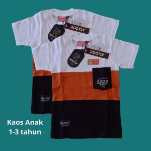 Baju kaos anak kombinasi umur 1-3 tahun / kaos anak laki-laki & perempuan / kaos anak combed 30s