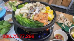 Nồi lẩu hấp cách thủy gia đình Nồi lẩu hơi nước bằng sứ dành cho gia đình Bếp lẩu gia đình hơi nước