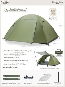 The Primitive | Lightweight Waterproof Portable Tent 1 Person