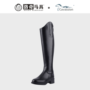 Cavassion Horse Riding Boots High-Tube Bovine Leather Mens Obstacle Boots Womens Long Boots Equestrian Equipment