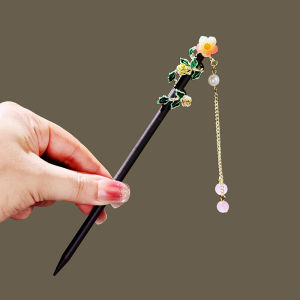 Elegant Wooden Tassel Hairpin Traditional Chinese Style Bun Maker for Cheongsam Hanfu Hair Accessories Ancient Fashion