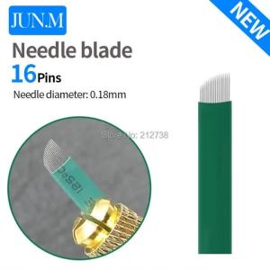 10/50/100 PCS 0.18 Mm 16 Pin Microblading Needles Blades Lamina Agulha Sobrancelha Tebori Microblading 16 Pontas Flex Brow Tatoo