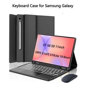 Case for Samsung Galaxy Tab S10Lite S10FE S9FE 10.9 lnchDetachable Keyboard for Galaxy Tab S7 S8 S9 11 lnch with Pencil Holder