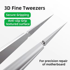 2UUL 3D-X tweezers TW02  anti-slip clamp high toughness anti-corrosion suitable for mobile phone PCB BGA precision repair tools