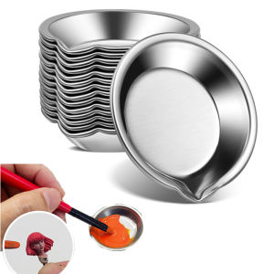 12pcs Stainless Steel Painting Color Bowls Oil Paint Trays Paint Color Mixing Cups Color Mixer Children DIY Painting Tools