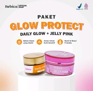 AB READY ✅ BEBICA PAKET GLOW PROTECT DAILY GLOW + JELLY PINK BPOM ORIGINAL (FREE GIFT)