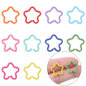 10-40Pcs 16mm Colorful Jump Rings Star Ring Connectors Jewelry DIY Findings for Keychain Choker Earring Necklaces Making