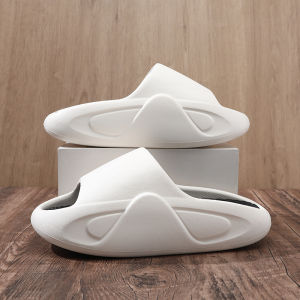 Mens Summer Fashionable Thick Bottom Slip-On Casual Sandals Outdoor Sports Beach One-Strap Slipper Breathable Solid Color