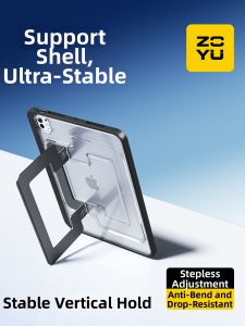 Zoyu | Clear Frosted iPad Protection Case With Pen Slot and Mini 6 Stand