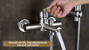 BM Stainless Shower Mixer Faucet Valve Heater Bathtub Faucets Bathroom Hot and Cold Shower Set with Faucet