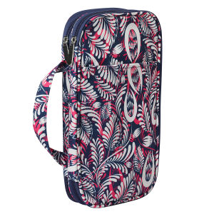 Blue Color Bag With Leaves Portable Knitting Kit Case Organizer Bag Empty Knitting Needles Storage Bag For Sewing Accessories