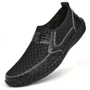 CLOHOO Hand-Sewn Casual Mesh Mens Shoes Comfortable Breathable Upper Fabric Durable Stitching Lightweight Footwear