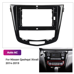 10.1 Inch Double Din Car Stereo Radio Fascia Frame Dash Kit for Nissan Qashqai Xtrail 2014-2019 Navigation Dashboard Trim
